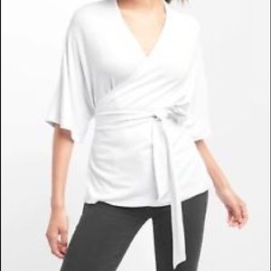 White wrap blouse
